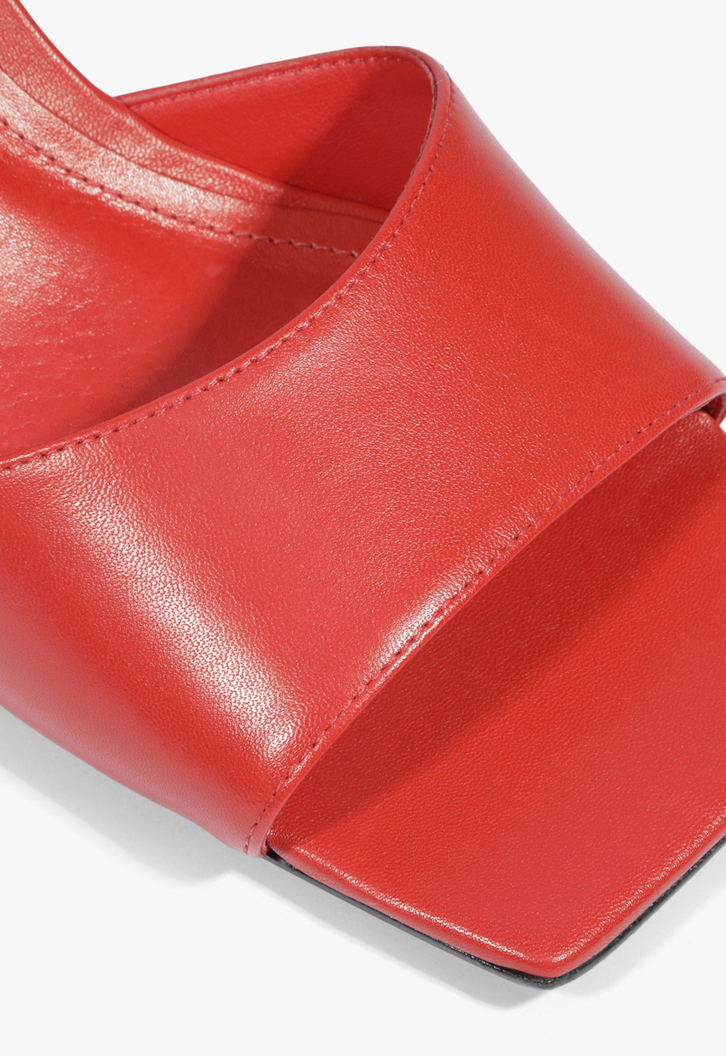 Tamanco Abbie Sculpt Couro Vermelho