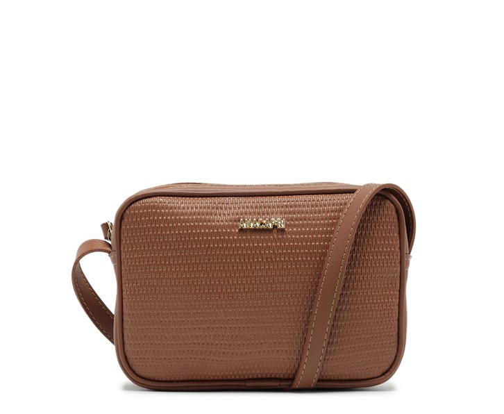 Crossbody Natural Marrom Anacapri Firenze Zif Zag
