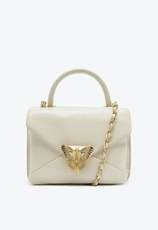 Bolsa Branca Schutz Butterfly Shoulder Média Couro Snake