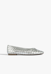 Sapatilha Casual Prata Schutz Flats Couro