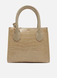 Bolsa Tote Nude Arezzo Croco Pequena