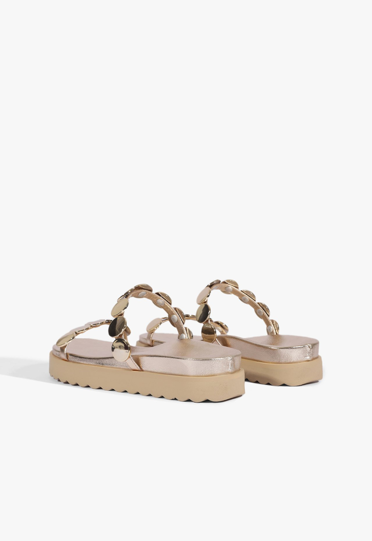 Papete Couro Boho Dourado