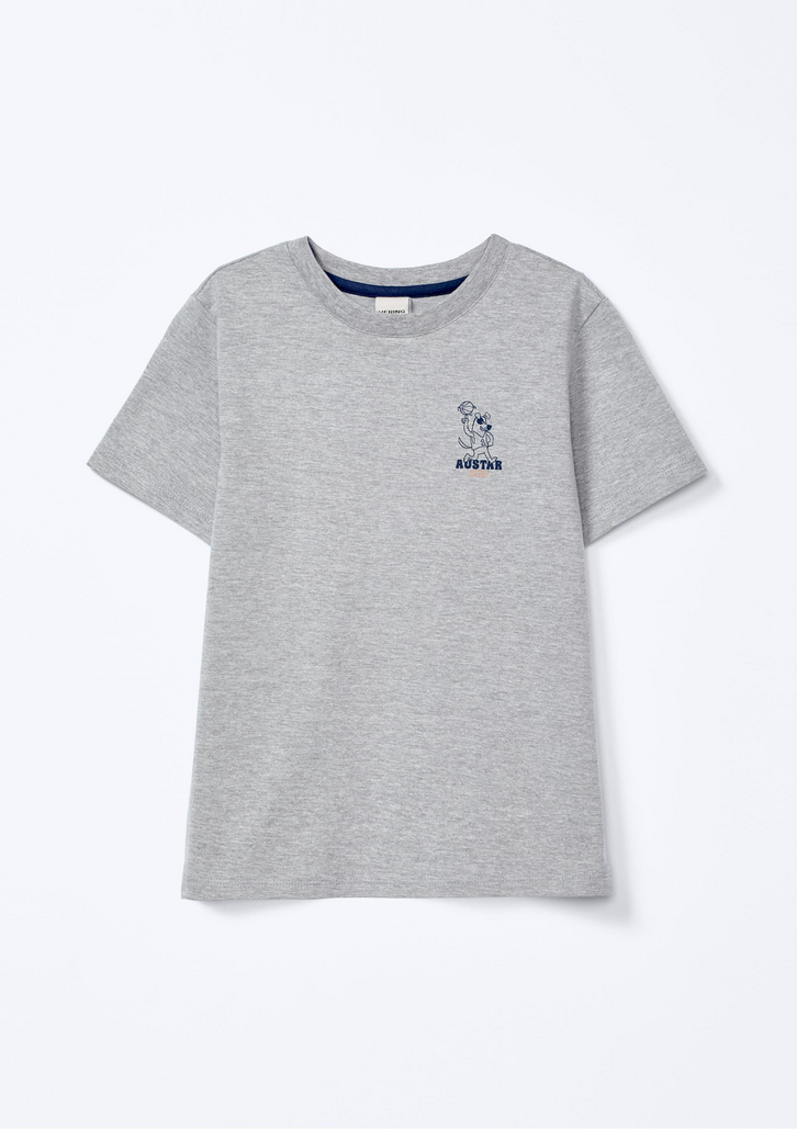 Camiseta Infantil Cinza Hering Menino Regular Estampada