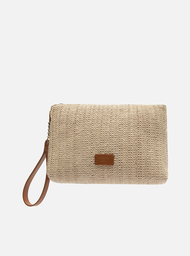 Necessaire Arezzo Palha Alça Marrom