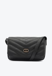 Bolsa Crossbody Preta Anacapri Pequena Matelassê Chevron