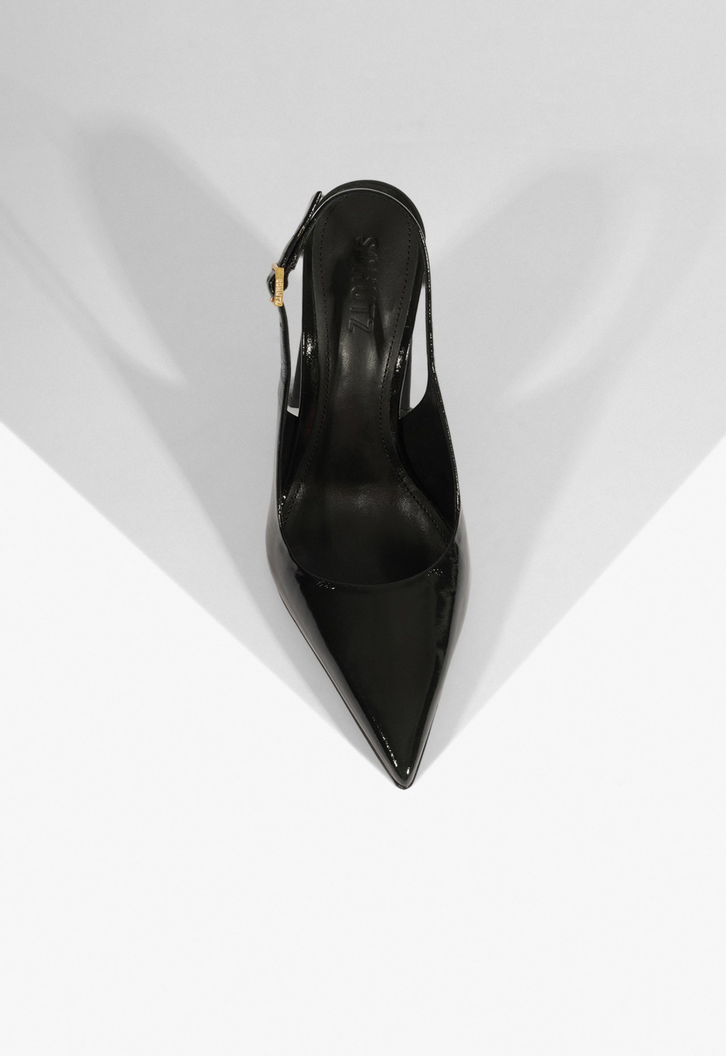 Scarpin Slingback Rhonda Couro Preto