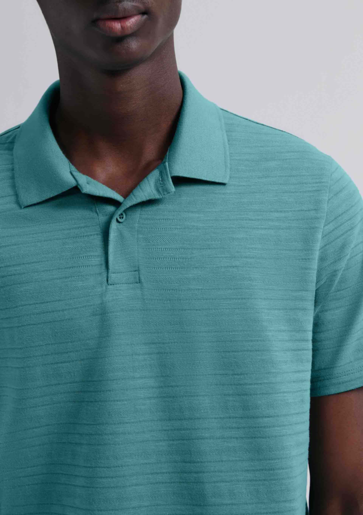 Camisa Polo Masculina Verde Hering Manga Curta Texturizada