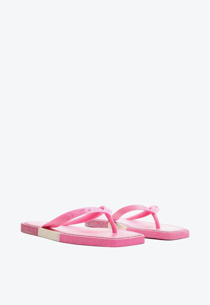 Chinelo De Dedo Rosa Brizza Glitter Square