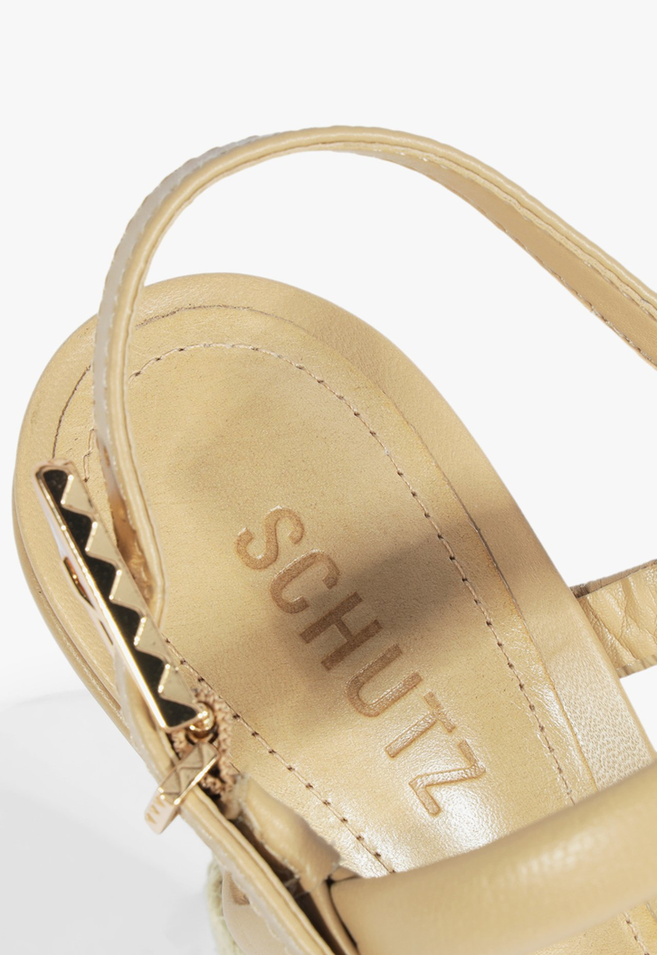 Sandália Espadrille Anabela Bege