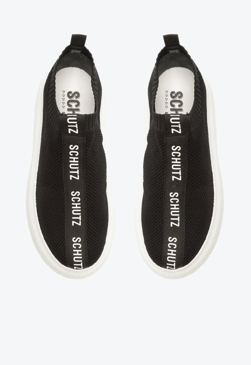 Tênis Knit Preto e Branco