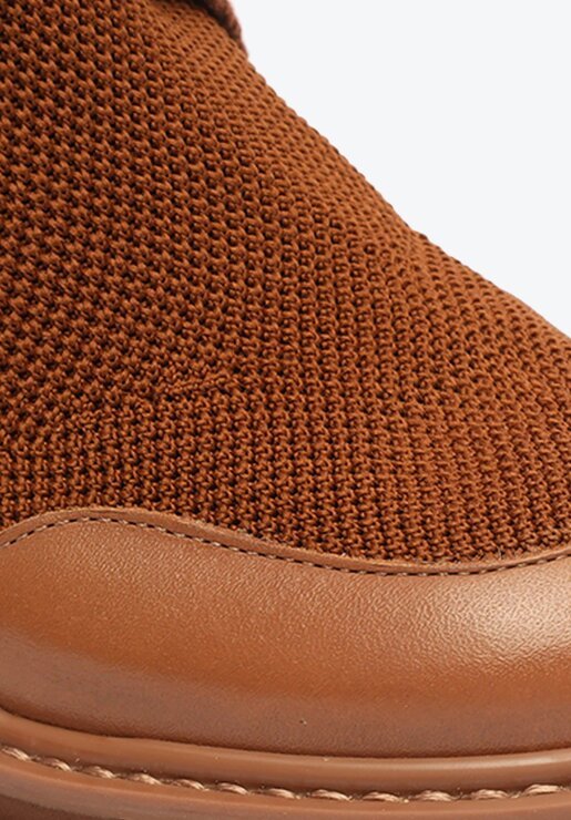 BOTA MARROM SCHUTZ BAIXA TRATORADA LOGO KNIT