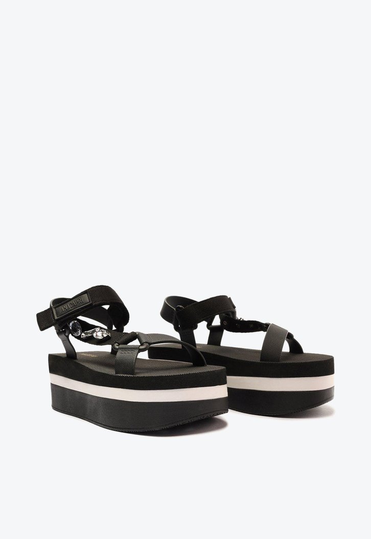 Sandália Papete Flatform Preta Anacapri Alexa Glam