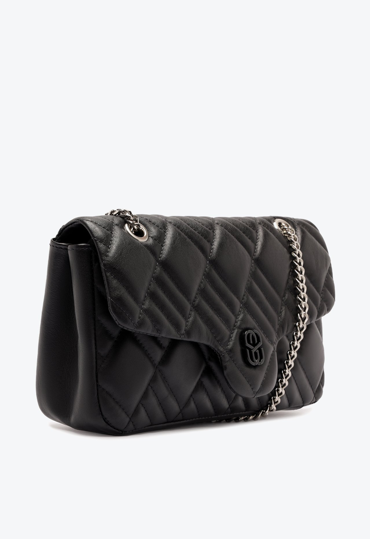 Perry Bolsa Preta Schutz Shoulder Perry Grande Couro | ZZ MALL
