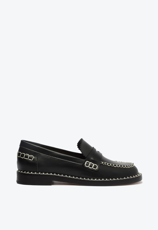 Mocassim Christie Couro Emblem Preto