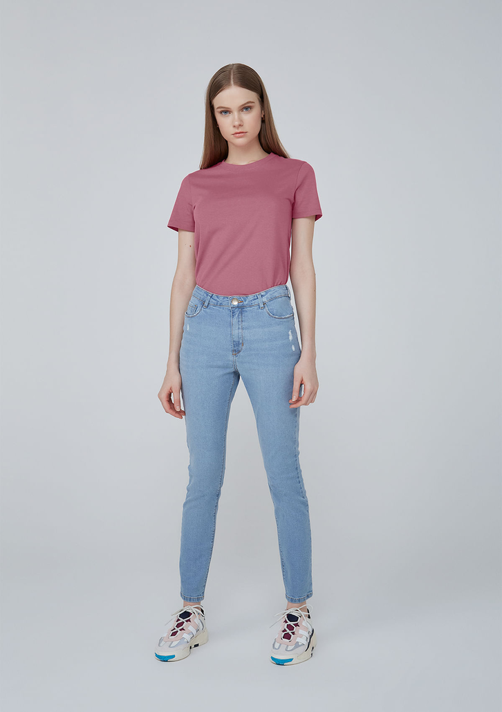 Blusa Rosa Dzarm Manga Curta