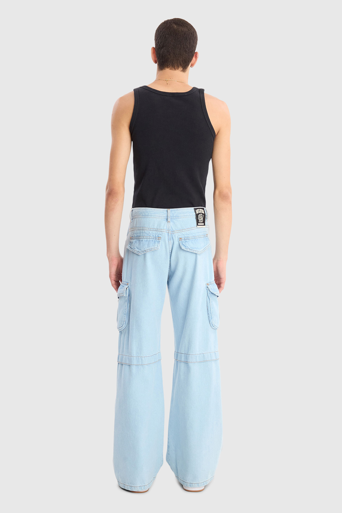 Calça Azul Baw Low Waist Multi Pockets Baw X T&j