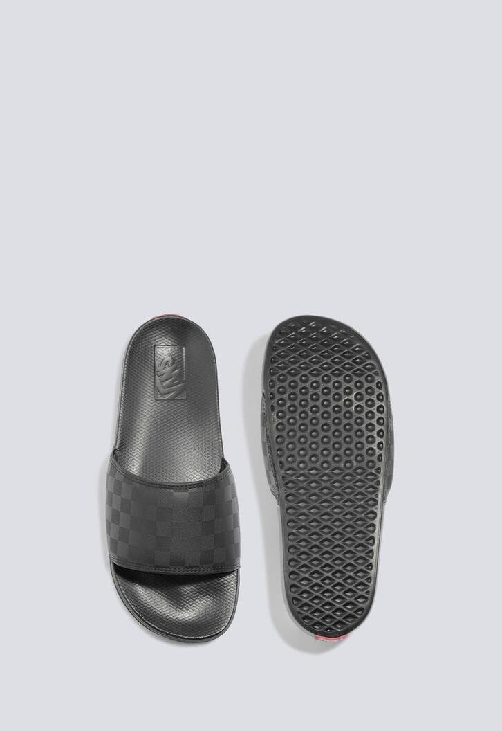 Chinelo Slide-On La Costa Checkerboard Black Black