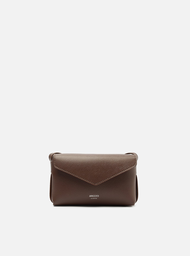 Bolsa Tiracolo Marrom Escura Pequena Envelope