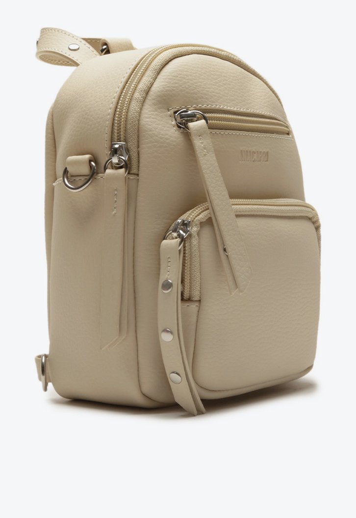 Mini Mochila Branca Zíper