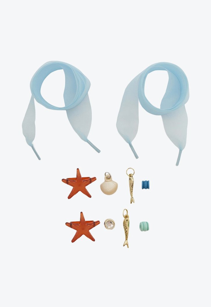 Kit de Personalização com Pingentes e Cadarço Praia Azul