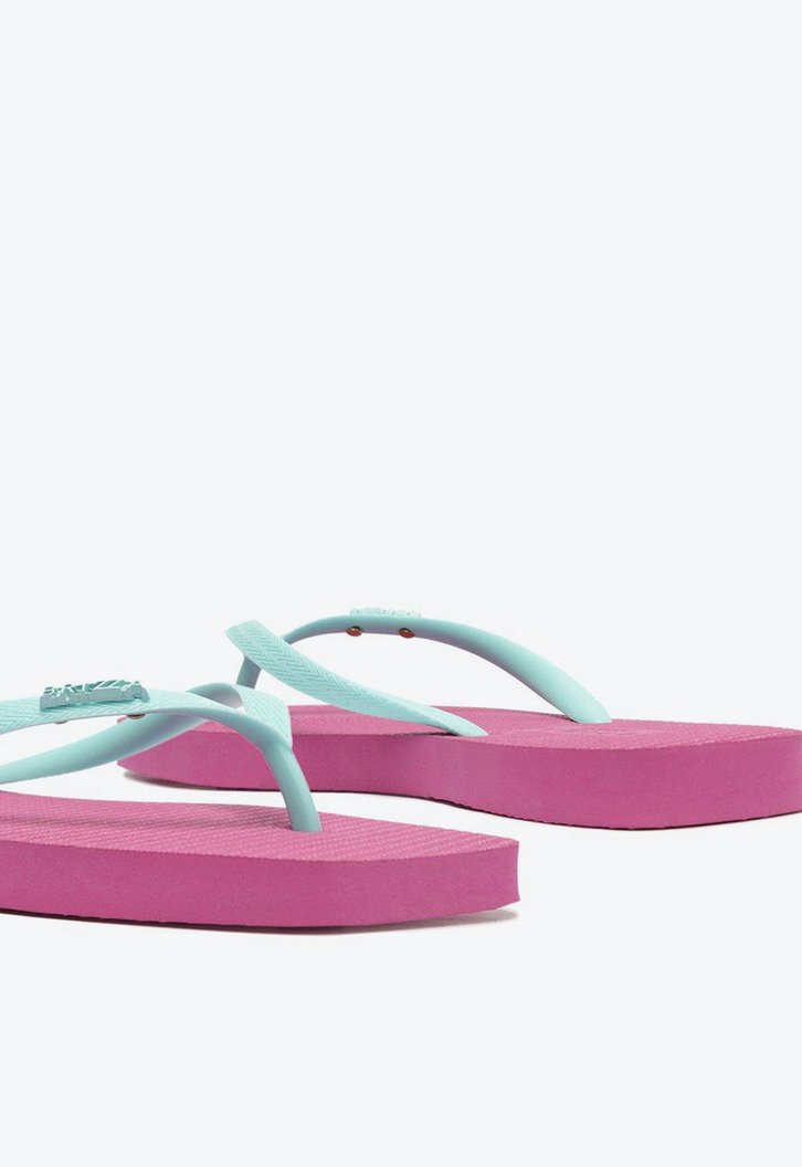 Chinelo De Dedo Roxo Azul Brizza Bico Quadrado
