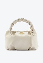 Bolsa Puffer Tiracolo Branca Anacapri Pequena Alça Trança