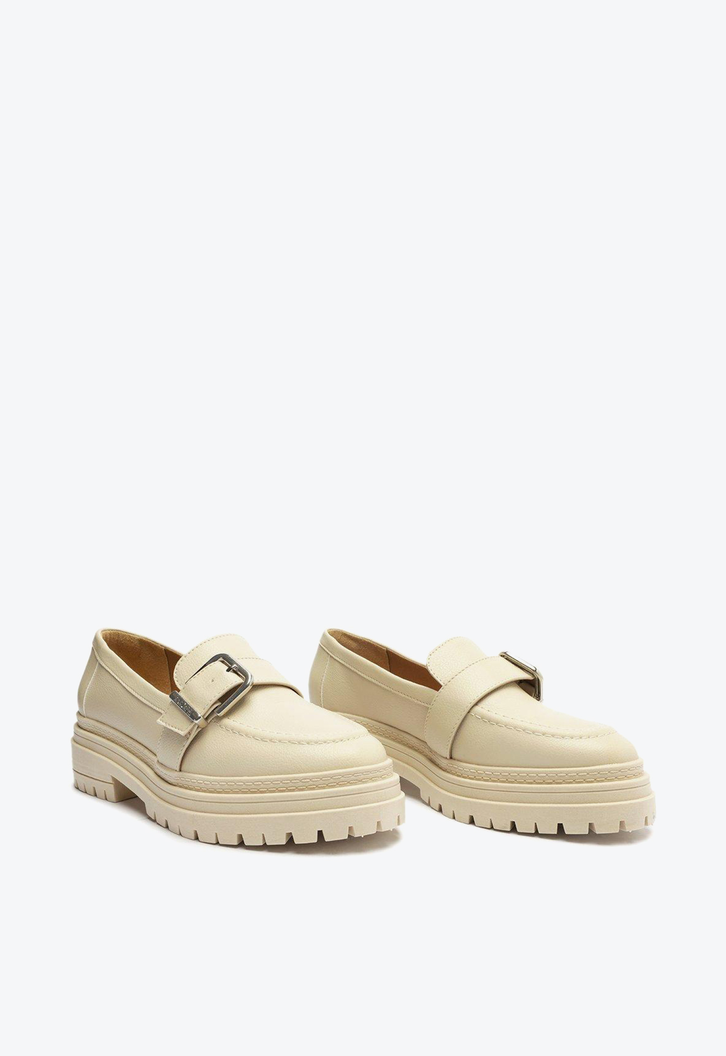 Mocassim Branco Anacapri Tratorado Fivela