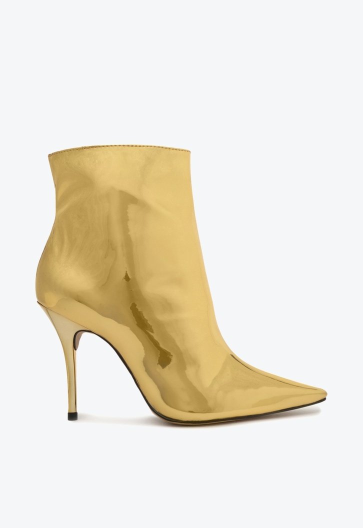 Bota Dourada Cano Curto Salto Fino ZZ MALL