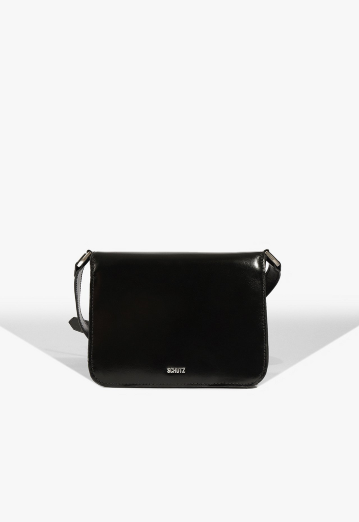 Bolsa Tiracolo Brooke Pequena Couro Preta | ZZ MALL
