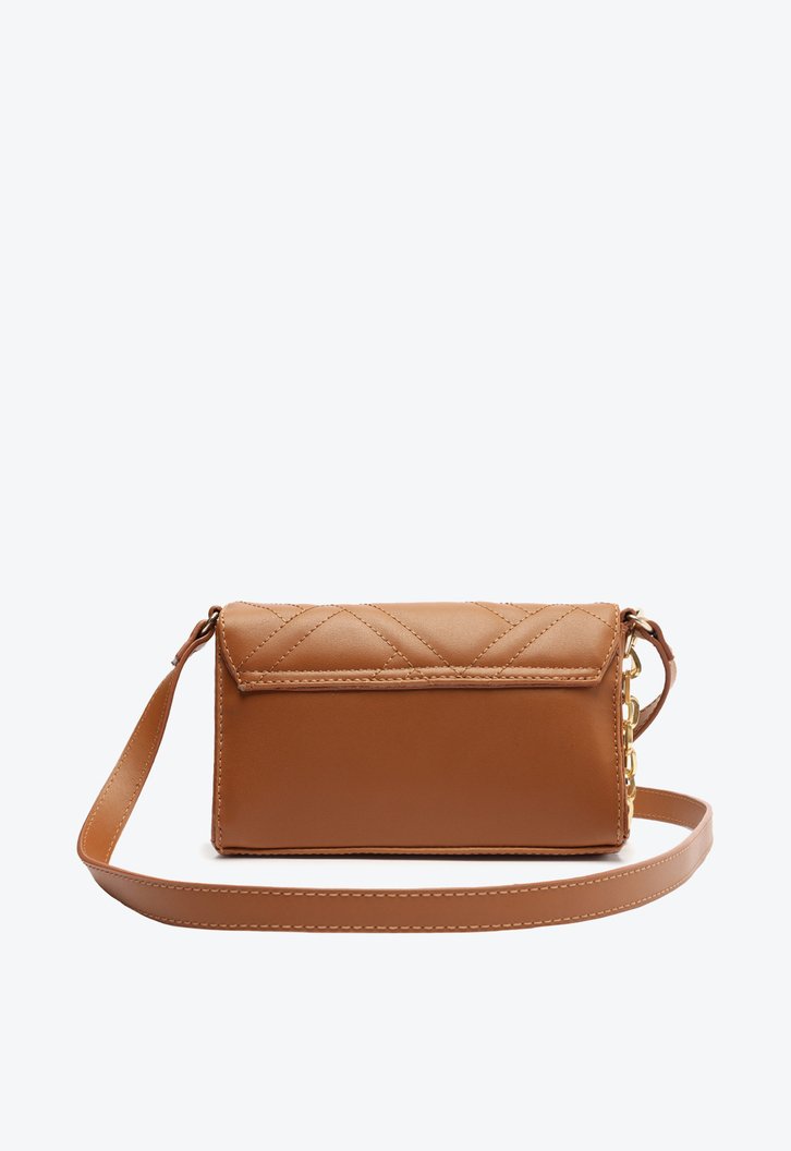 Bolsa Tiracolo Estruturada Marrom Correntes Média