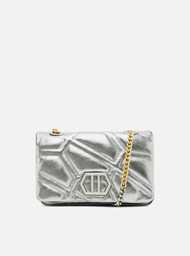 Bolsa Tiracolo Prata Arezzo Couro Emma Média
