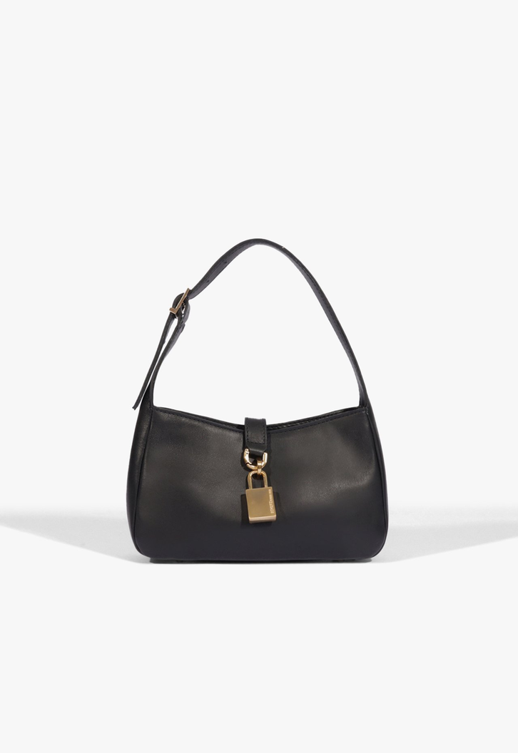 オリジナル  Bolsa Preta MALL ZZ | Cadeado Couro Shoulder Schutz 小物