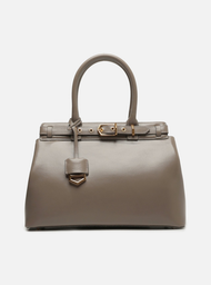 Bolsa Tote Cinza Arezzo Couro Grande Bag Charm Victória