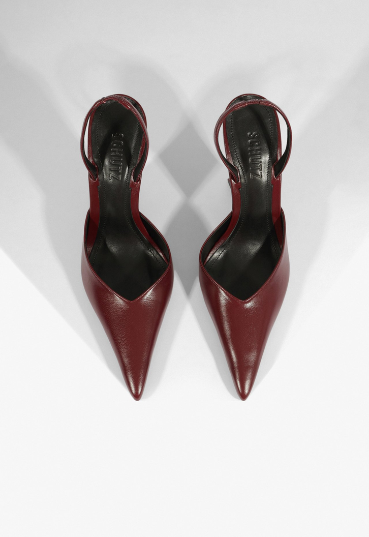 Slingback Couro Vermelho