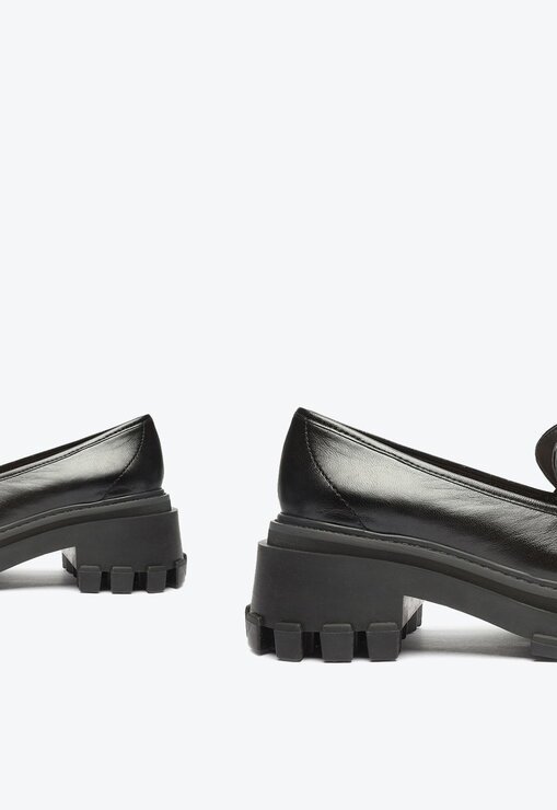[PRE ORDER] PRETO SCHUTZ SAPATO MOCASSIM SALTO BLOCO TRATORADO COURO