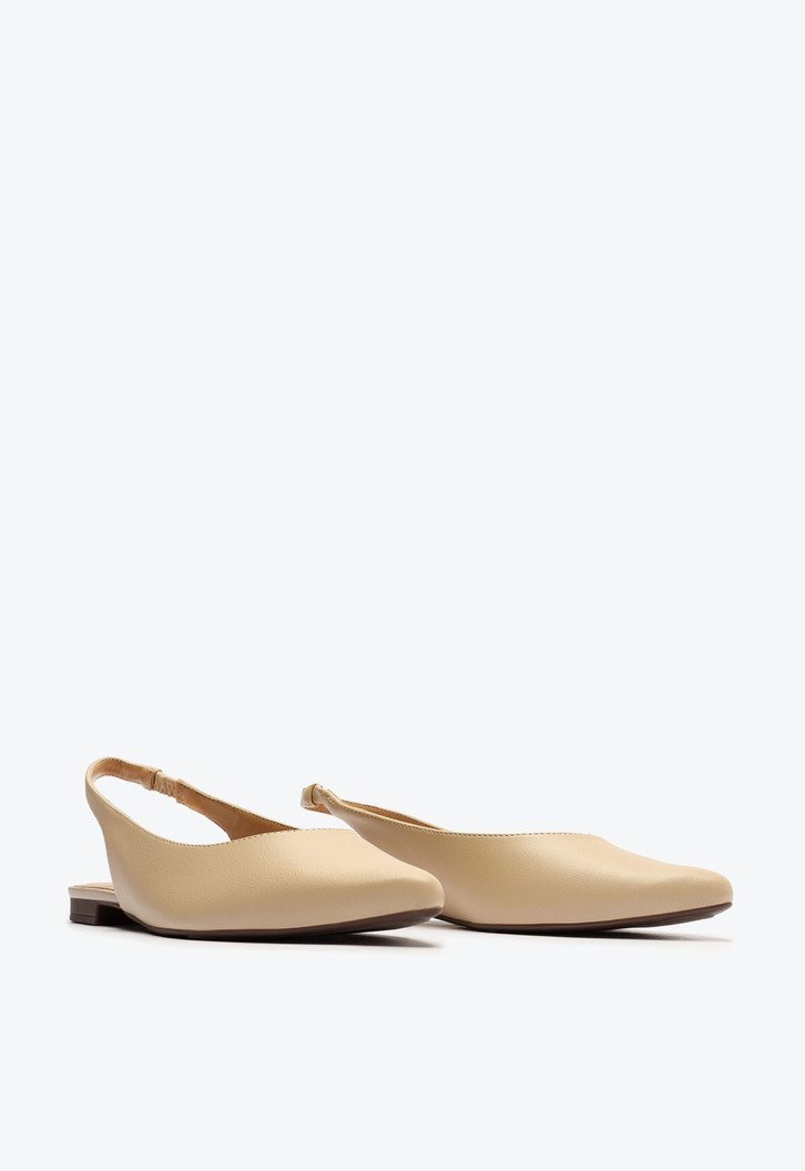 Sapatilha Nude Anacapri Taupe Slingback Bico Fino