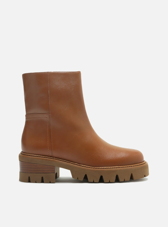 Bota Marrom Couro Cano Médio Tratorada
