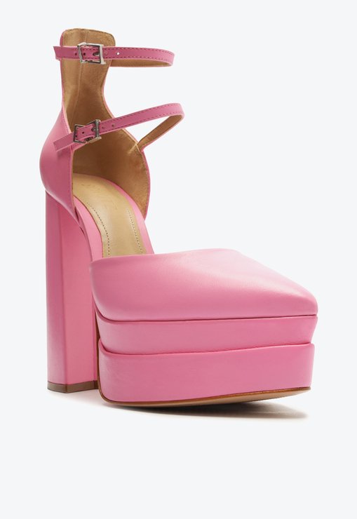 Sandália Meia Pata Elysee Couro Rosa