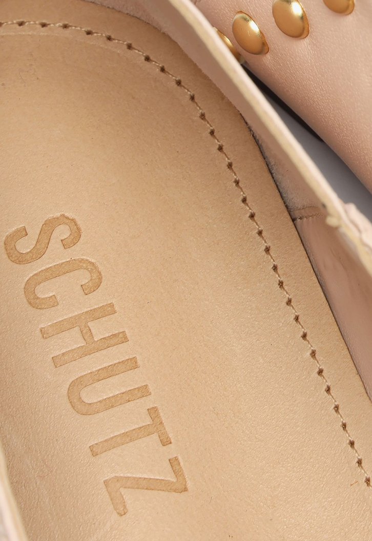 SAPATO MOCASSIM BRANCO SCHUTZ BAIXO COURO TACHAS