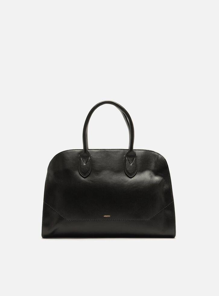 Bolsa Tote Preta Couro Média