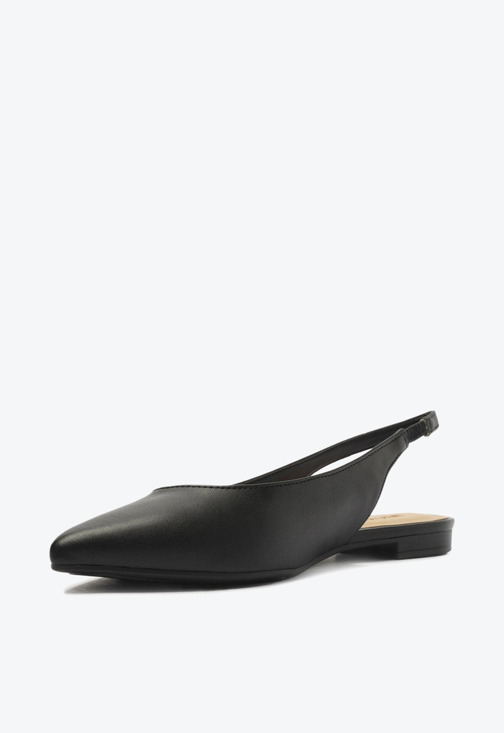 Sapatilha Preta Anacapri Slingback Bico Fino