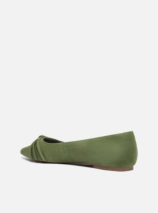 SAPATILHA VERDE AREZZO NOBUCK BICO FINO TIRAS BOMBADAS
