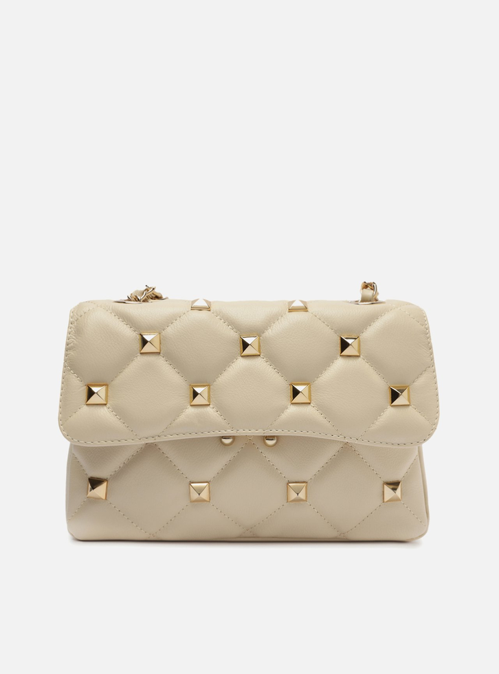 バッグ zzzzaaaa Bolsa Tiracolo Off-white Arezzo Couro Mizz Média Tachas | ZZ MALL