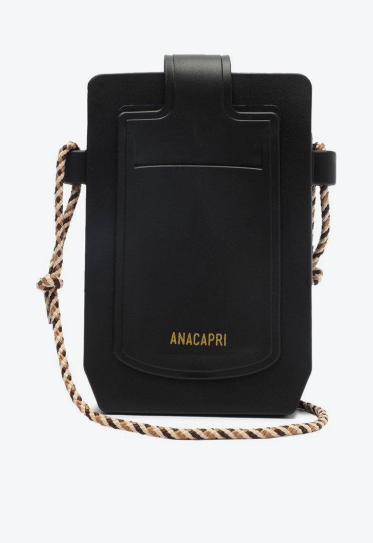 Bolsa Crossbody Preta Anacapri Porta Celular Alça Cordão