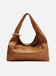 Bolsa Hobo Marrom Arezzo Couro Grande Metal