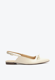 Sapatilha Branca Anacapri Slingback Bico Fino Laço