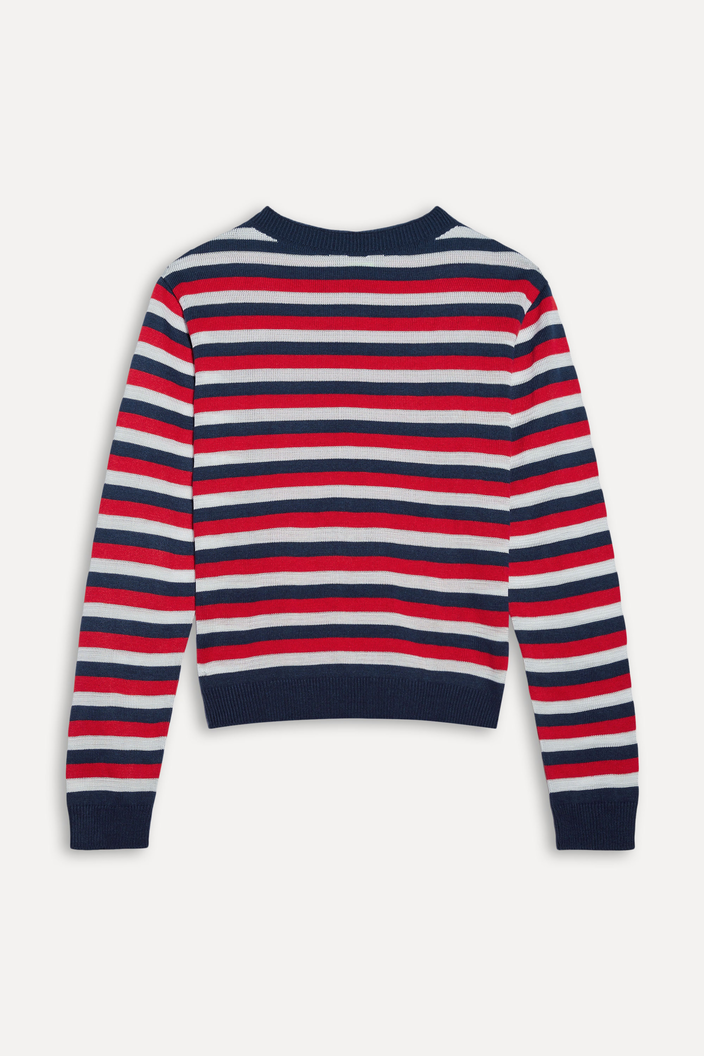 BLUSA AZUL REVERSA TRICOT LISTRADO NAUTICO