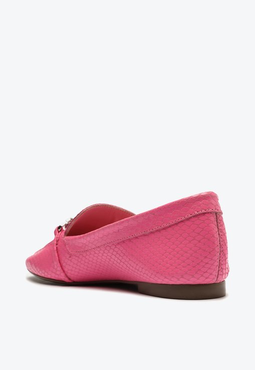 SAPATO MOCASSIM SNAKE PINK SCHUTZ COURO