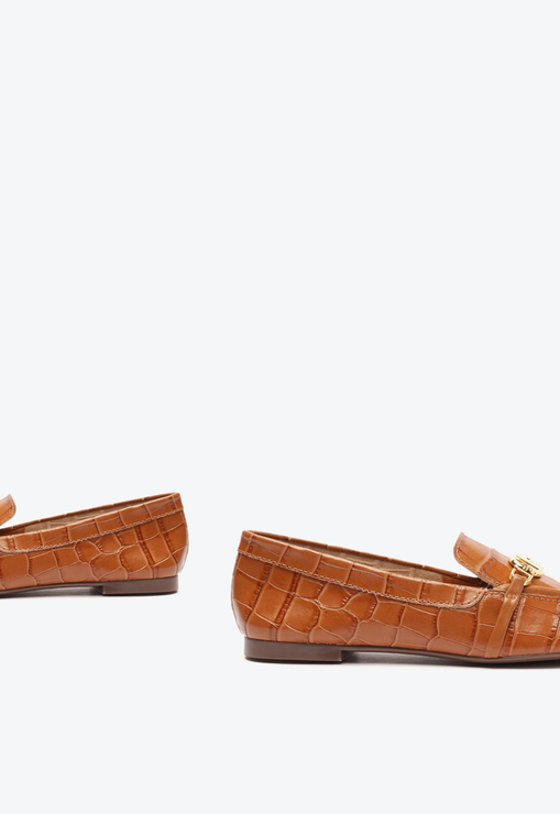 Mocassim Croco Enfeite Marrom