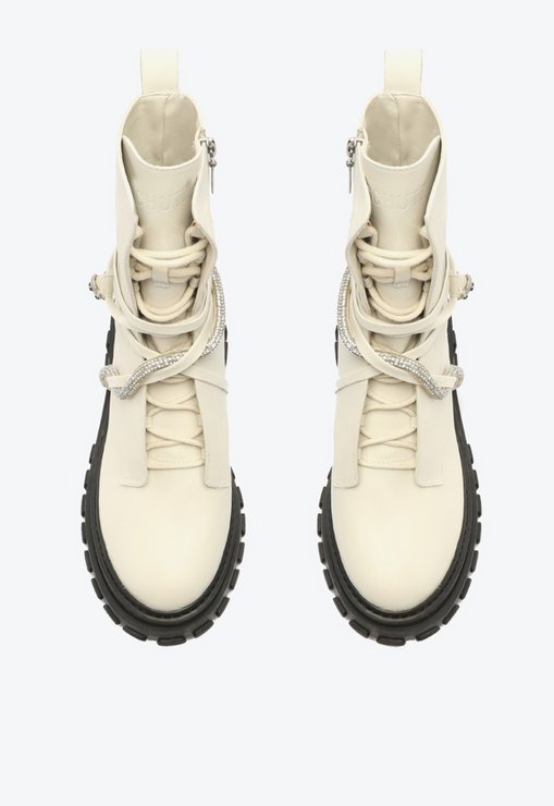 BOTA SNAKE E BRANCA SCHUTZ TRATORADA ORLY COURO